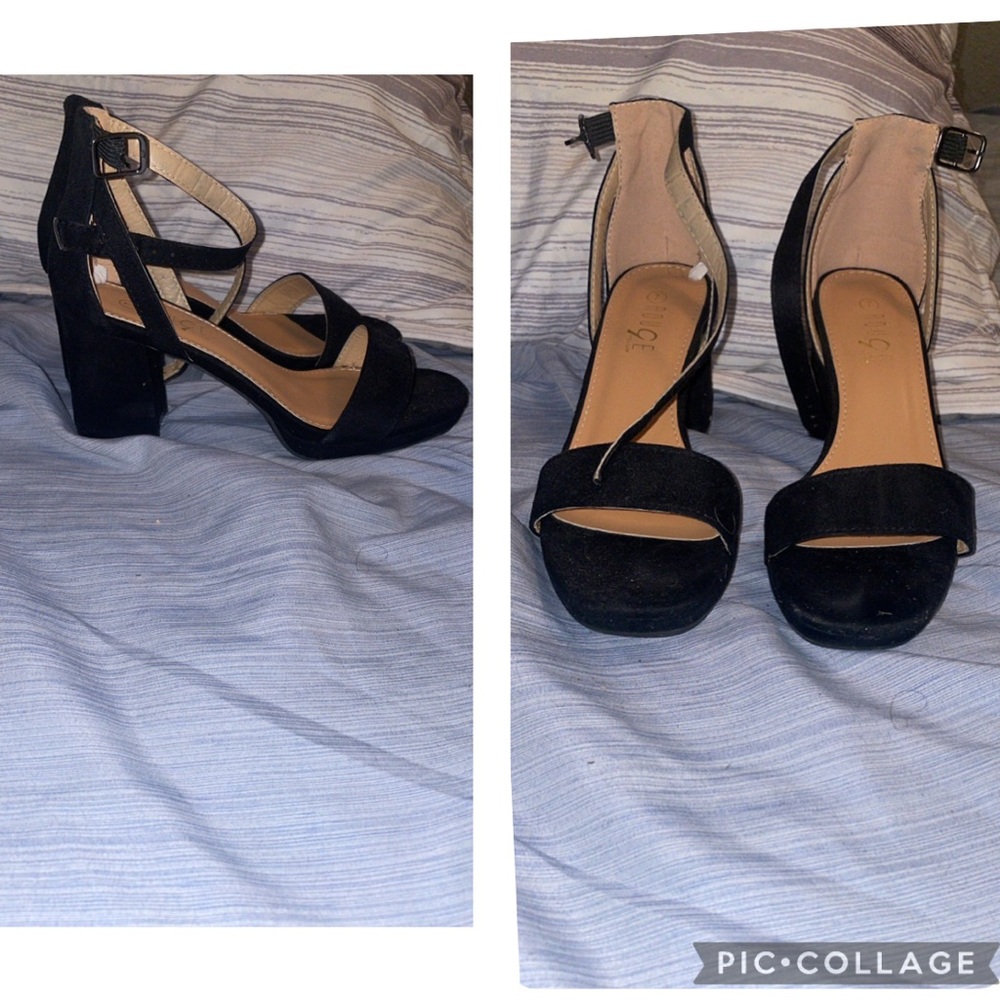 Elegant Black Strappy Heels